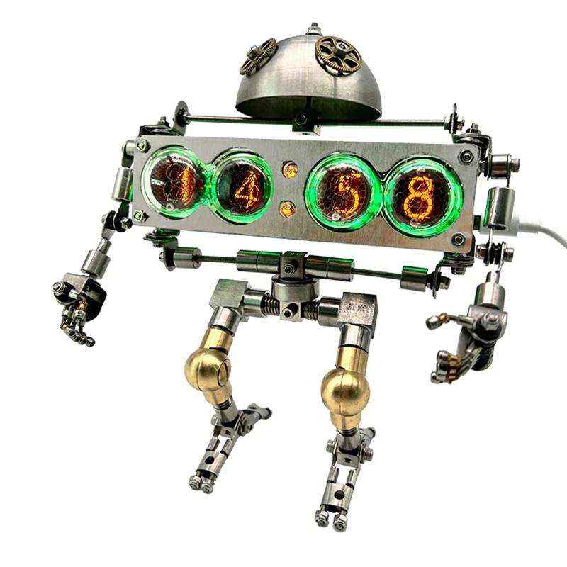 

Retro Glow Tube Robot Clock Handmade Handicraft Suitable For Bedroom Bar Restaurant Coffee Shop Decoration
