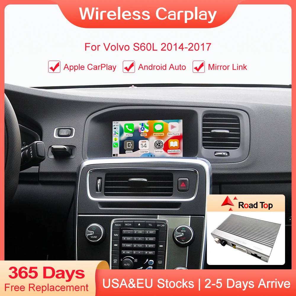 

Беспроводной CarPlay для Volvo S60L 7-дюймовый ЖК-экран 2014-2019 Android автомобильный аксессуар Mirror Link AirPlay Car Play