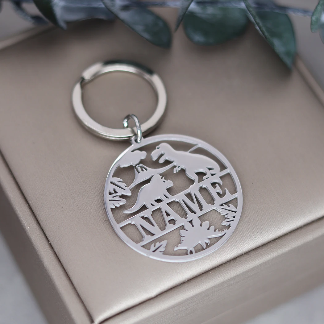 Брелок с динозавром из нержавеющей стали на заказ для женщин и мужчин