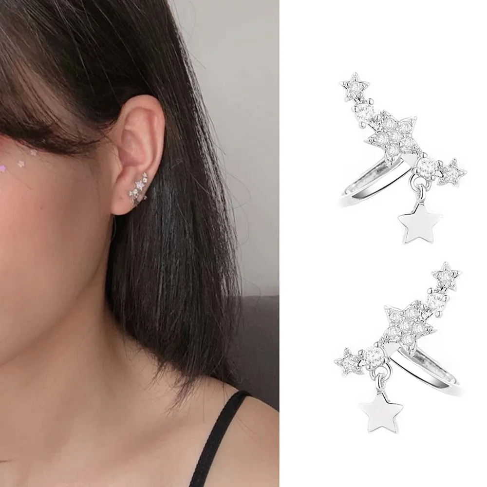 Tide Temperament корейские бриллианты женские гипсофилы манжеты для ушей клипсы серьги