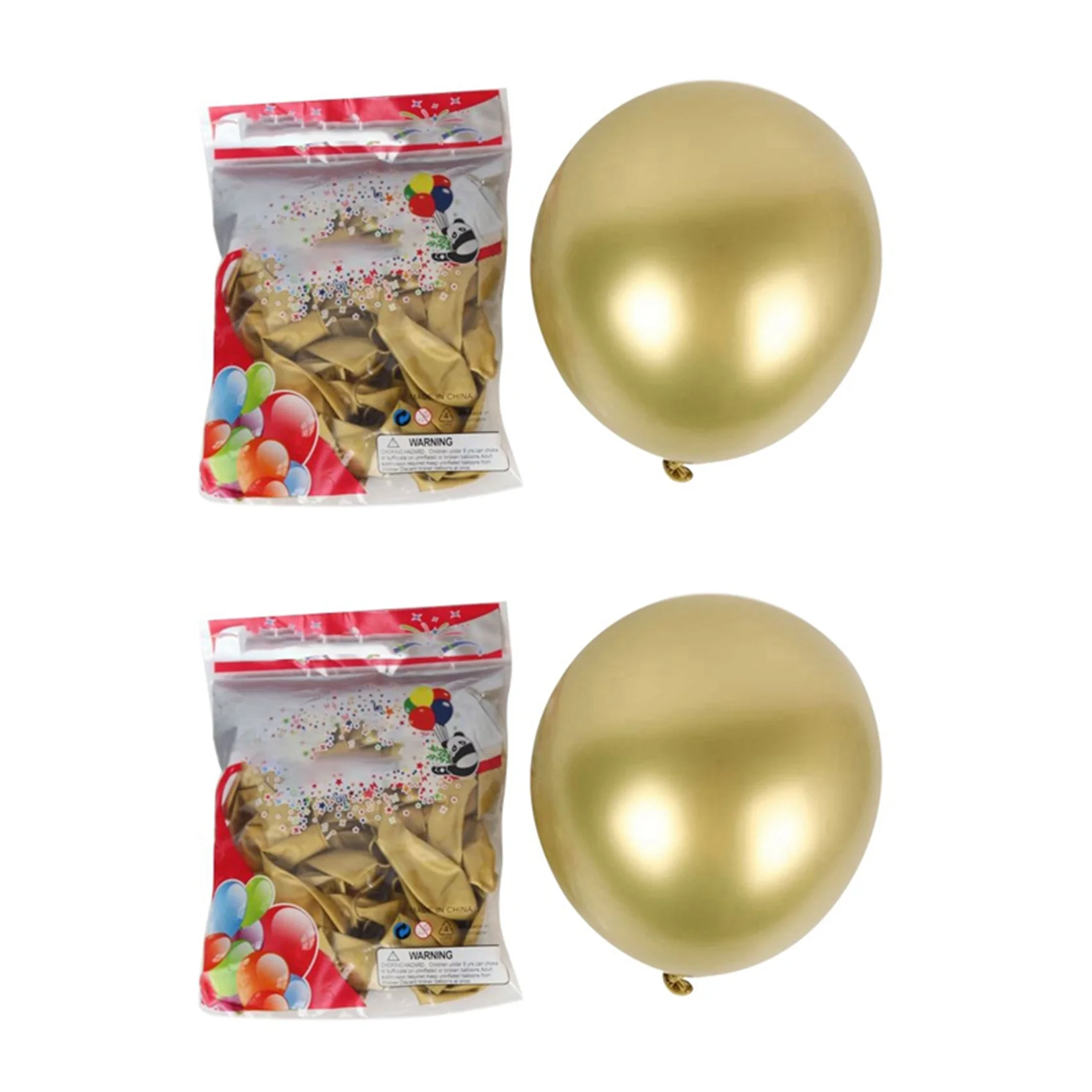 

100Pcs 10 Inch Metallic Latex Balloons Thick Chrome Glossy Metal Pearl Balloon Globos for Party Decor - Gold