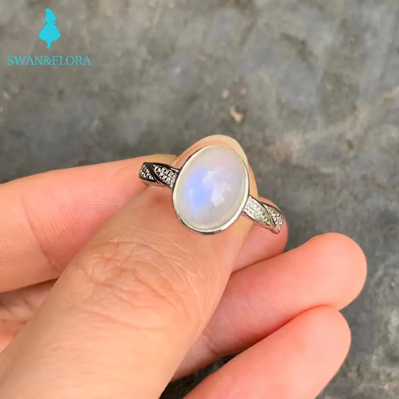 

natural moonstone ring female handmade ring Jewelry for Women Gift
