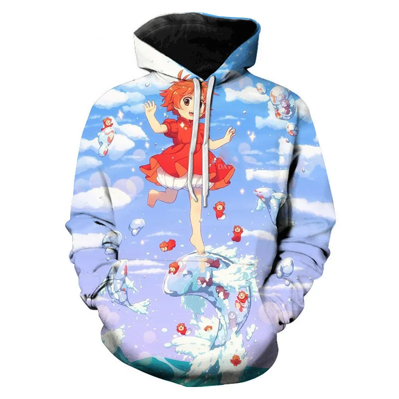 

Толстовка с капюшоном с 3D принтом анимационного понё на скале, Модный повседневный свитшот в стиле Харадзюку, толстовка большого размера дл...