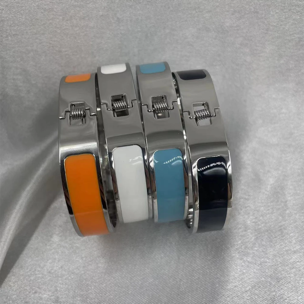 

Stainless Steel Men Jewelry Luxury Designs Multi Color Enamel Bracelets For Women Bangles Wholesale Bulk Personalized Gift Ideas