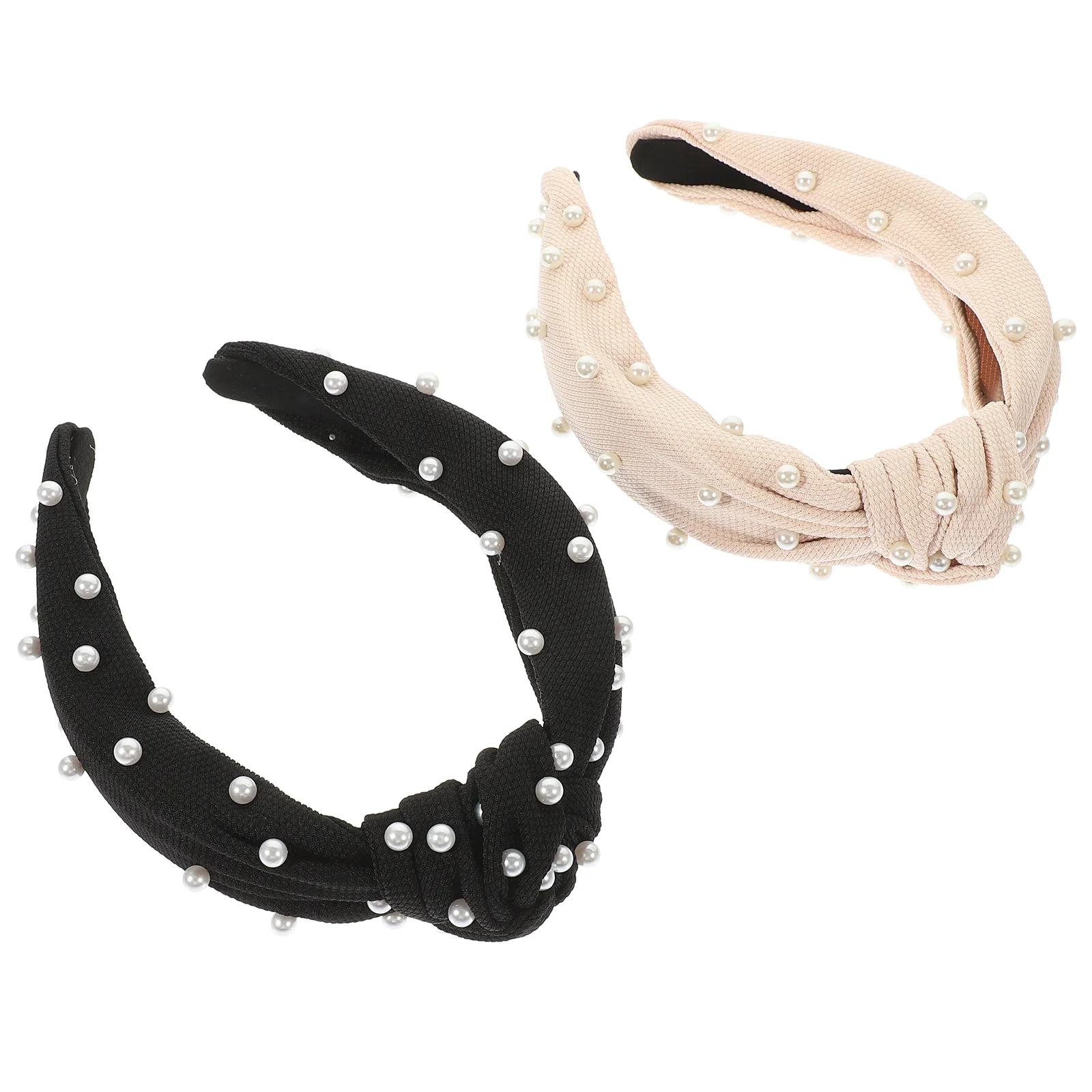 

2 Pcs Girls Hair Ties Knotted Headbands Decorative Hairband Women Headgear Headpiece Wide Headdress Hairbands Pearl Miss