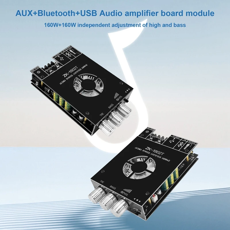 ZK-1602T Bluetooth цифровой модуль усилителя мощности 2X160W TDA7498E 2 0 каналов аудио Плата