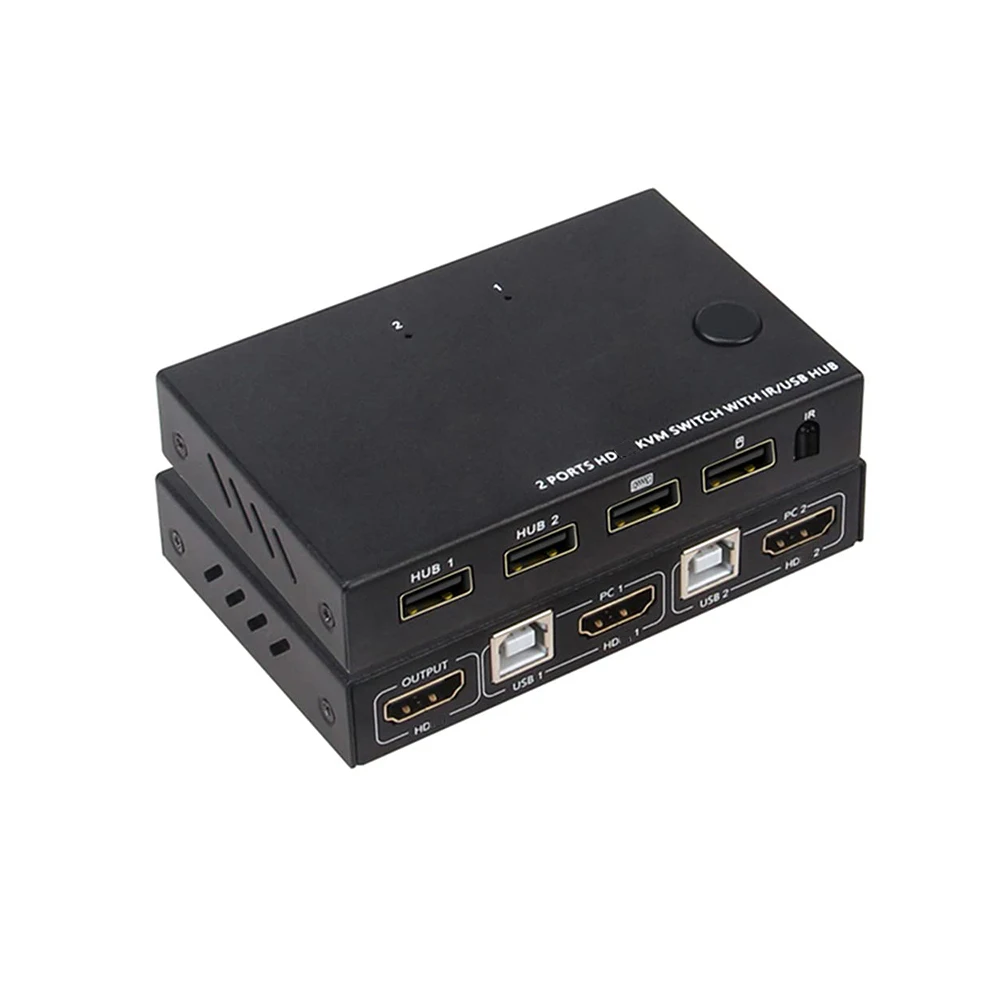 

HDMI 30 Гц KVM 2 в 1 выход двойной монитор управление 2 компьютерами или мониторами ноутбука Двойной вход Дисплей без драйвера