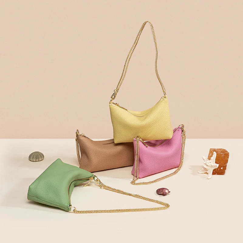 

Genuine Leather Bags For Women Luxury Designer Small Square Bag High Quality Chains Shoulder Bags Fashion Handbags Free Shipping