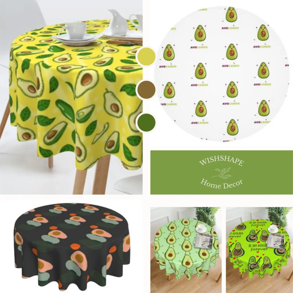 Скатерть из авокадо круглая скатерть для стола с рисунком полезных фруктов