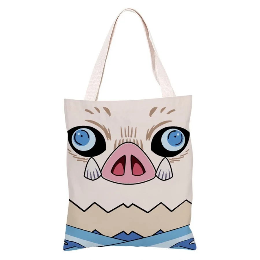 

Anime Demon Slayer Kimetsu No Yaiba Kamado Tanjirou Agatsuma Zenitsu Tomioka Giyuu Animation Canvas Shoulder Bag Handbag