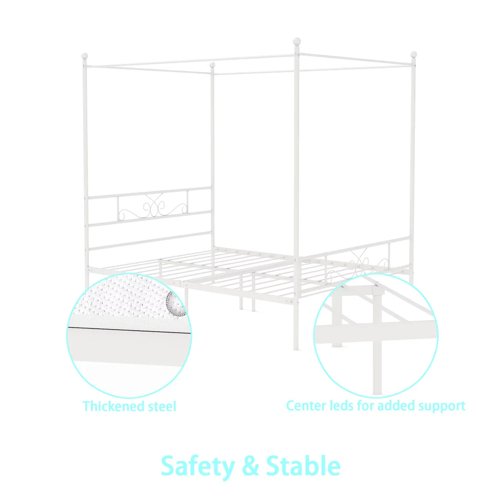 Platform Bed Frame With Headboard For Adults Family Bedroom Furniture, Queen Size