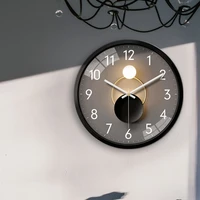 2021 new wall clock fashion radio controlled clock free punch creative silent home decor automatic time synchronization clocks