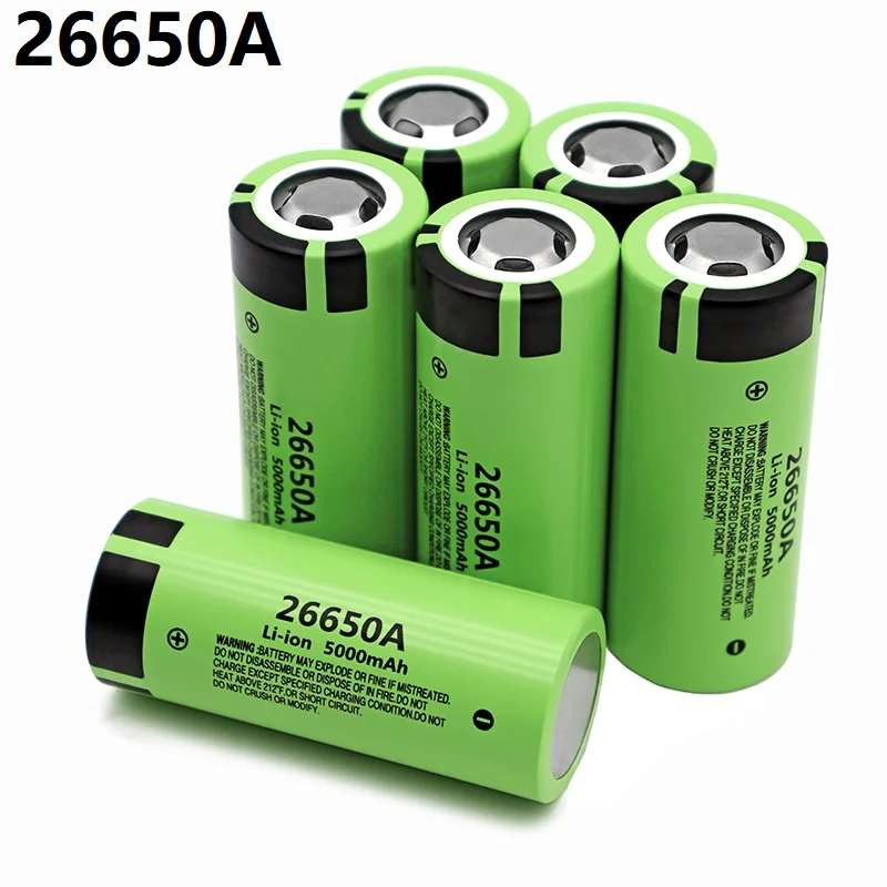 

Air Express 26650A 3.7V 5000mAh 50A Discharge 26650 Lithium-ion Rechargeable Battery. for: Flashlights, Power Tools,Etc