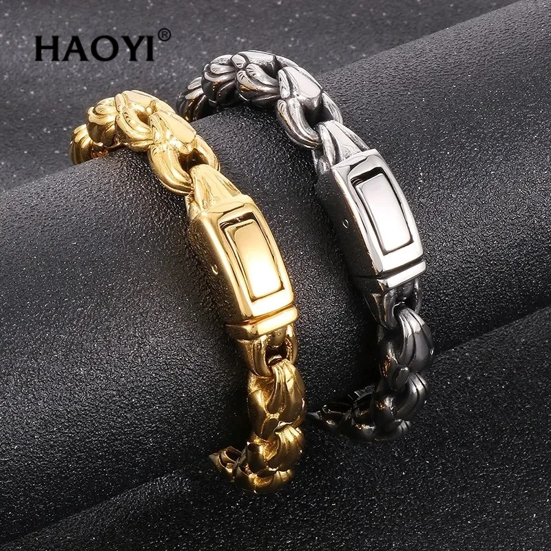 

HAOYI Stainless Steel Jewelry 220x10mm Bracelet's Viking Men's Heavy Duty Stainless Steel Bracelet Punk Ranking Gift Jewelrys