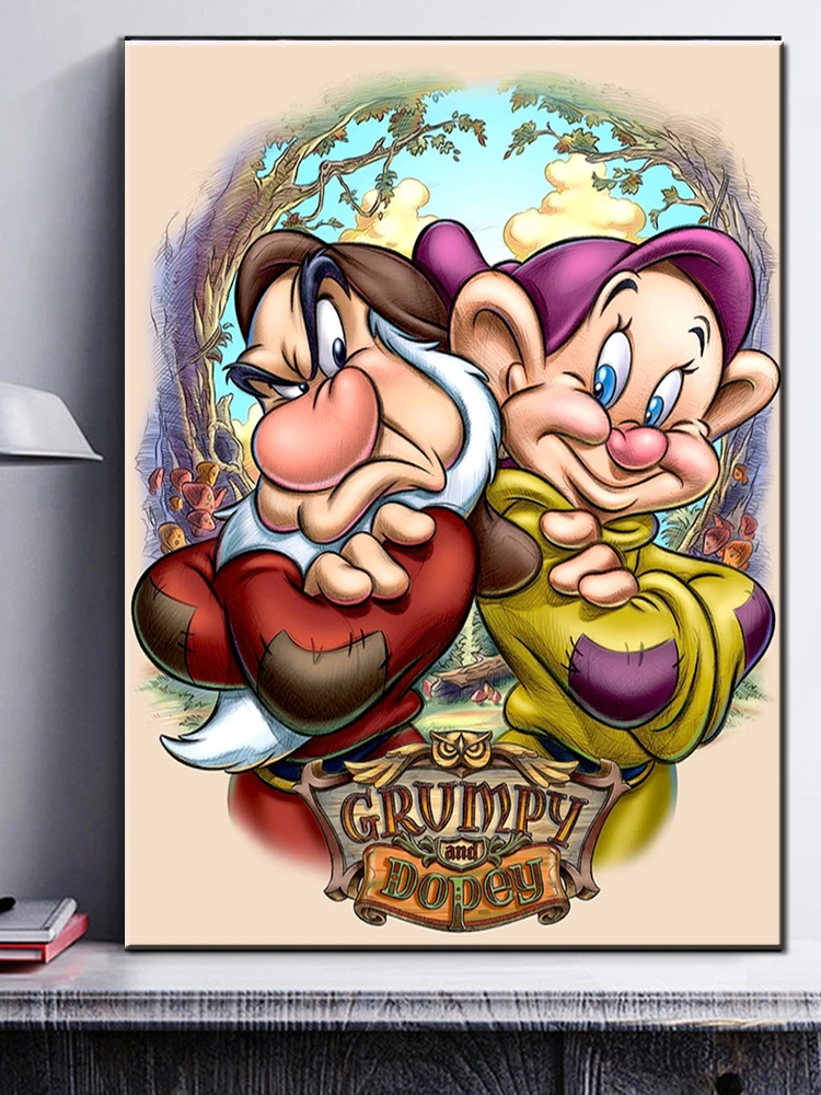 Grumpy Dopey 5D DIY Diamond Painting Disney Snow White and the Seven Dwarfs Full mosaic diamond Embroidery kids room Decor D156 images - 6