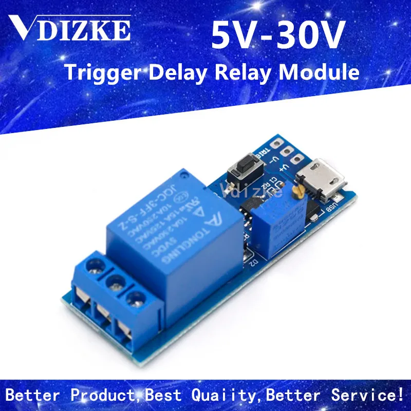 Умная электроника 5 в-30 в реле задержки питания Micro USB регулируемое управления