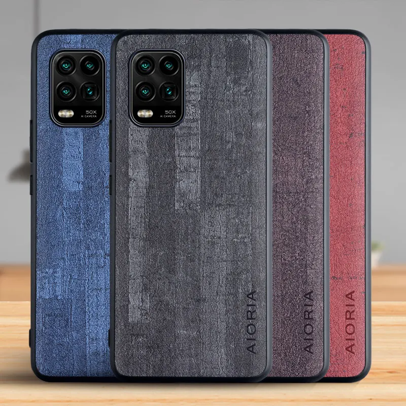 

Case for Xiaomi Mi 10 Lite Pro Ultra Funda Luxury Vintage Bark pattern Leather Phone Cover for xiaomi mi 10 lite pro case Coque