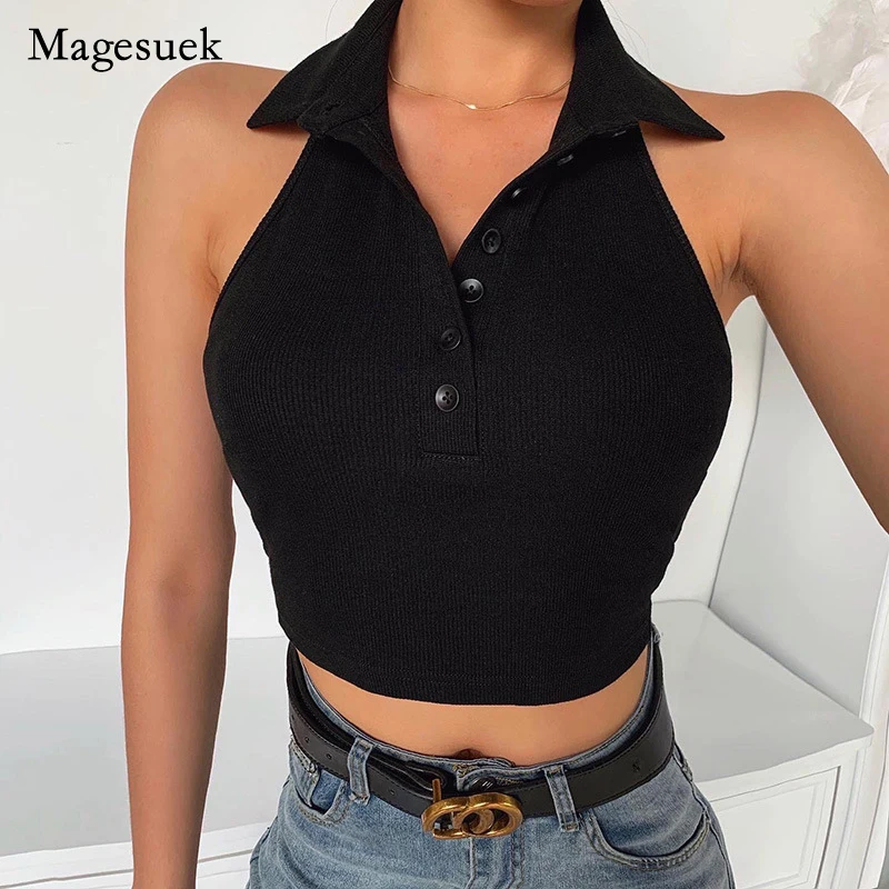 

Майка женская летняя однотонная с отложным воротником, без рукавов