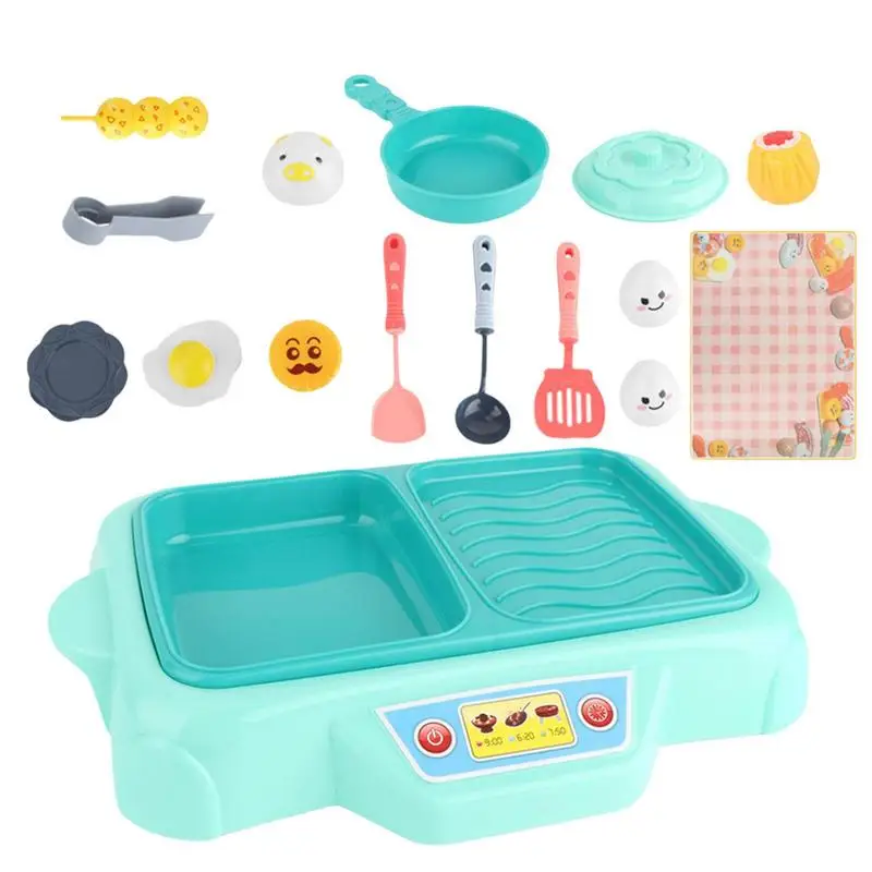 Kitchen Pretend Play Toys For Kids Toddlers Kids Cooking Set 16pcs Cookware Pots And Pans Set Cooking Utensils Grill Pan