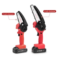 21v electric chain saw 4 inches mini rechargeable saw portable handheld gardening tool lithium battery for woodworking tools