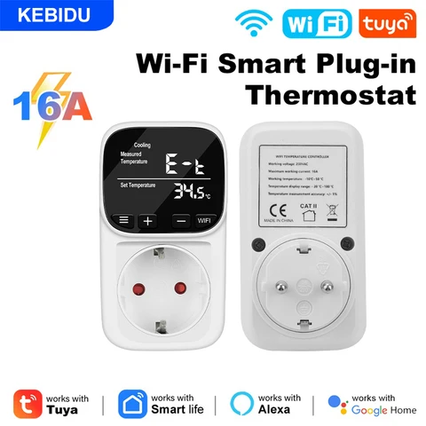 Умная розетка Kebidu для цифрового регулятора температуры Tuya