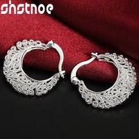925 sterling silver moon net earring clip for women party engagement wedding birthday gift fashion jewelry