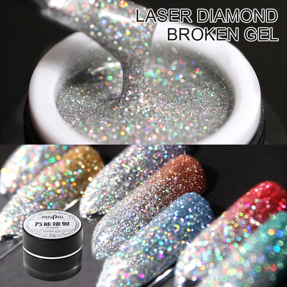 

Laser Kaleidoscope Nail Polish Gel Supper Flash Reflective Symphony Diamond Broken UV LED Universal Nail Gel Polish Varnish
