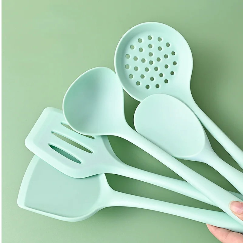 

1Pcs Kitchen Cookware Silicone Utensils Non-Stick Spatula Ladle Egg Beaters Shovel Spoon Soup Cooking Tools Accessories Supplies