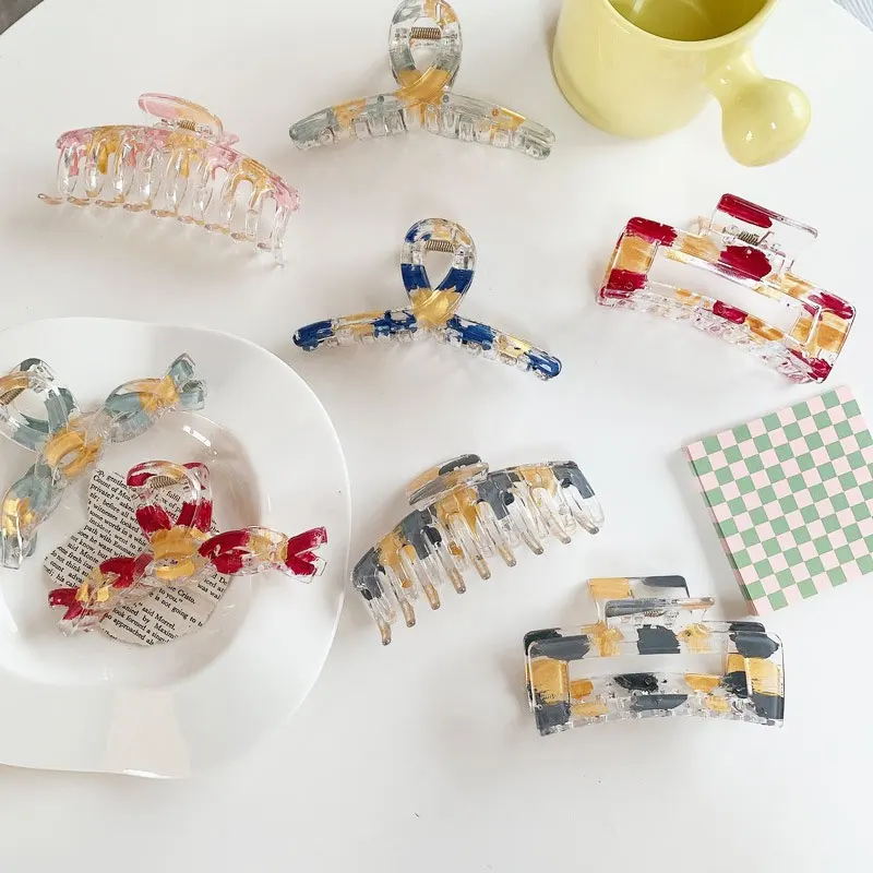 

2022 New Hair Clips for Women Plastic Hair Claw Simple Large Claw Clip Girls Hair Barrettes Hair Accessories Hair Clip Gift