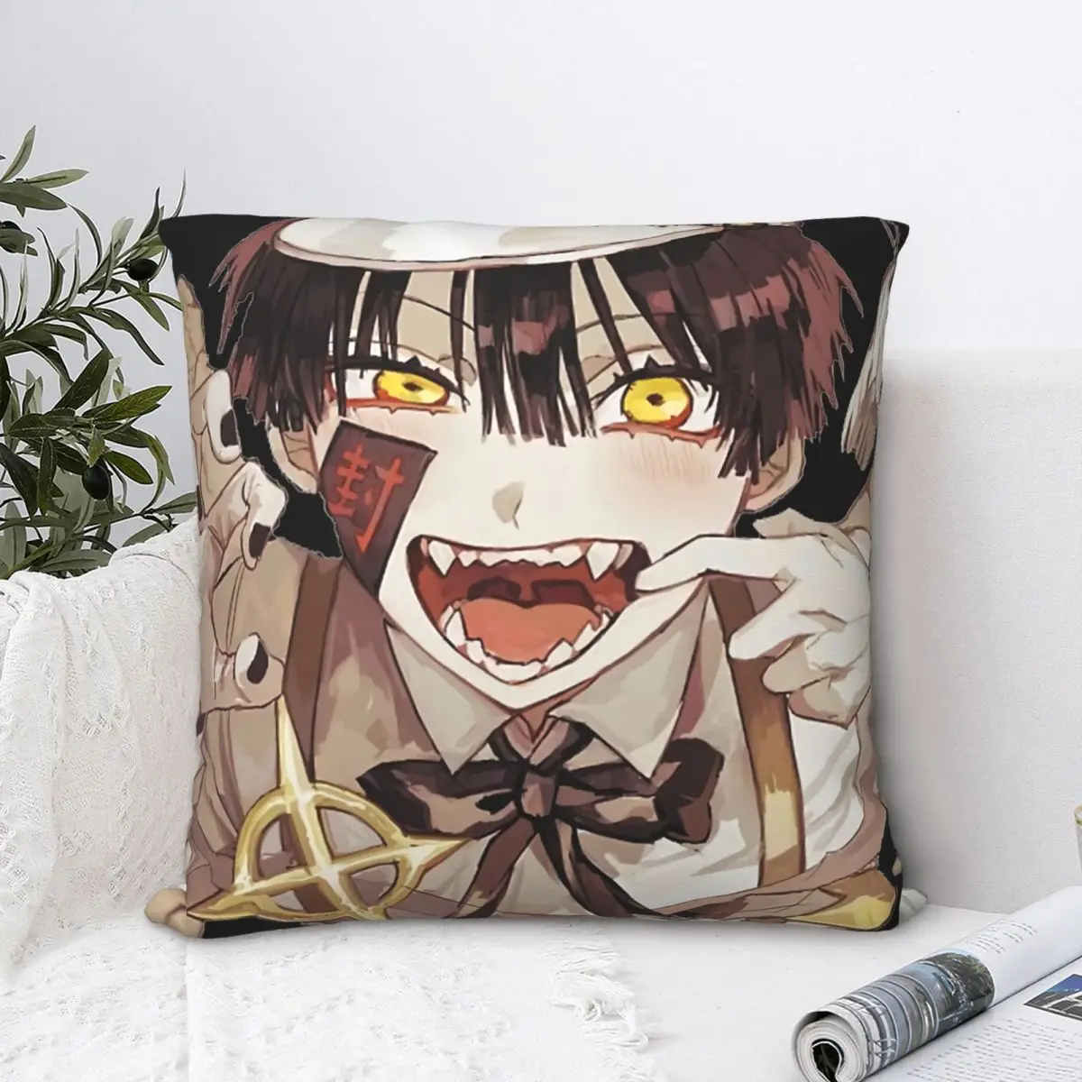 

Jibaku Shounen Pillowcase Toilet Bound Hanako Kun Manga Backpack Cushion For Home DIY Printed Car Throw Pillow Case Decorative