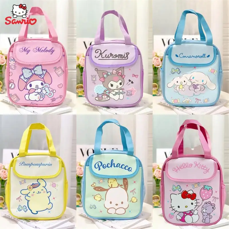 

Kawaii Sanrio Hello Kitty Insulation Bag Anime Kuromi My Melody Portable Large-Capacity Rice Box Bag Portable Lunch Bag Gift