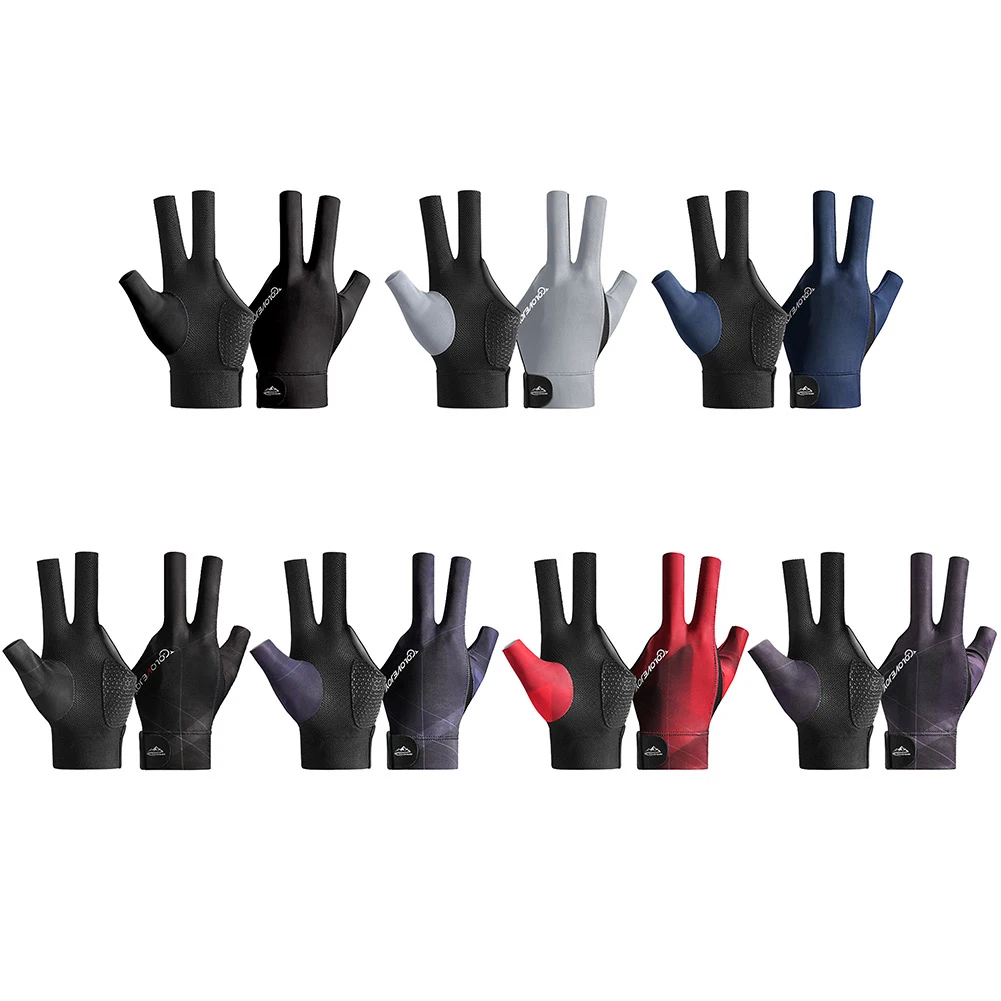 

Open Finger Billiard Pool Gloves Adjustable Sticker Polyester Billiard Gloves Portable Lightweight Reusable Training Accessories