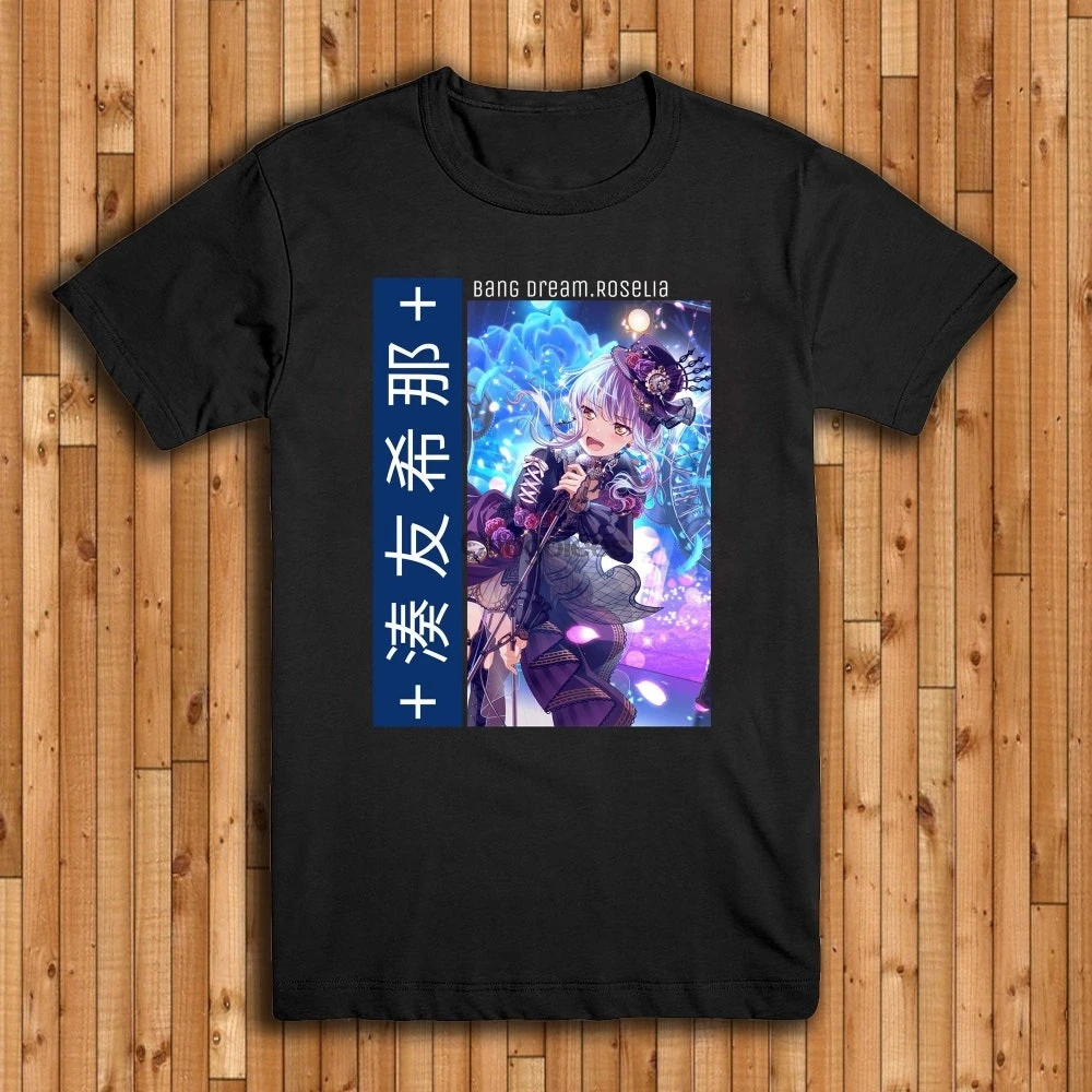 Винтажная Футболка Yukina Minato Roselia BANG DREAM аниме и манга Оригинальная футболка для