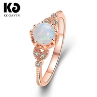 kogavin rings for women gift wedding anillos mujer ring fashion crystal anillos engagement party female rose gold color rings