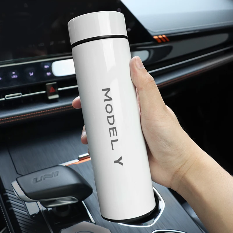 

500ml Digital Thermos Cup For Tesla model y Intelligent Temperature Display Water Bottle Heat Preservation Vacuum Thermo Flask