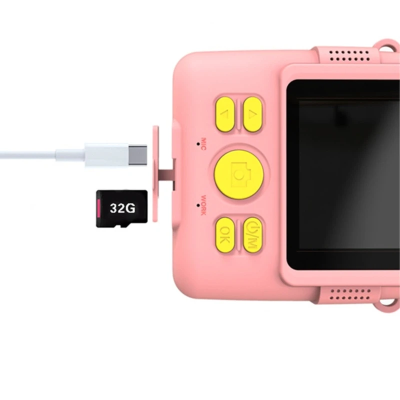 Цифровая камера Kids Instant Print с картой памяти 32 ГБ 3 рулонами бумаги и цветной ручкой