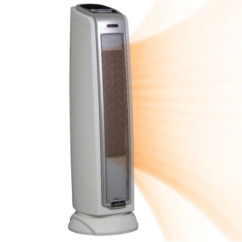 

Lasko 1500W Electric Oscillating Ceramic Tower Space Heater, with Timer, 5775, White