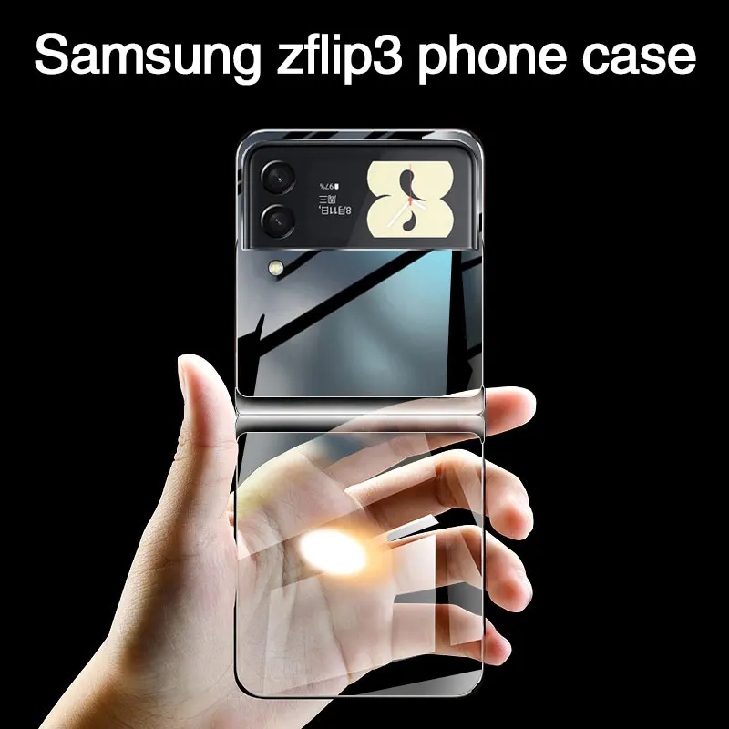 For Samsung zflip3 Phone Case Foldable Screen All-Inclusive Anti-fall zflip4 Transparent w23 Case Galaxy zflip3 Ultra-Thin cover