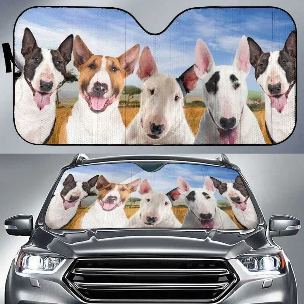 

Funny black tan bull terrier dog lover car sun visor windshield auto windshield auto sun visor car front window sunshade