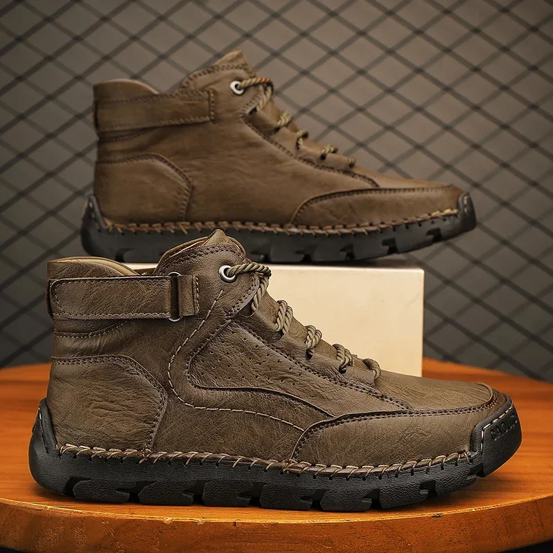 2024 четырехсезонные мужские кожаные ботинки Doc Martens больших размеров флисовые