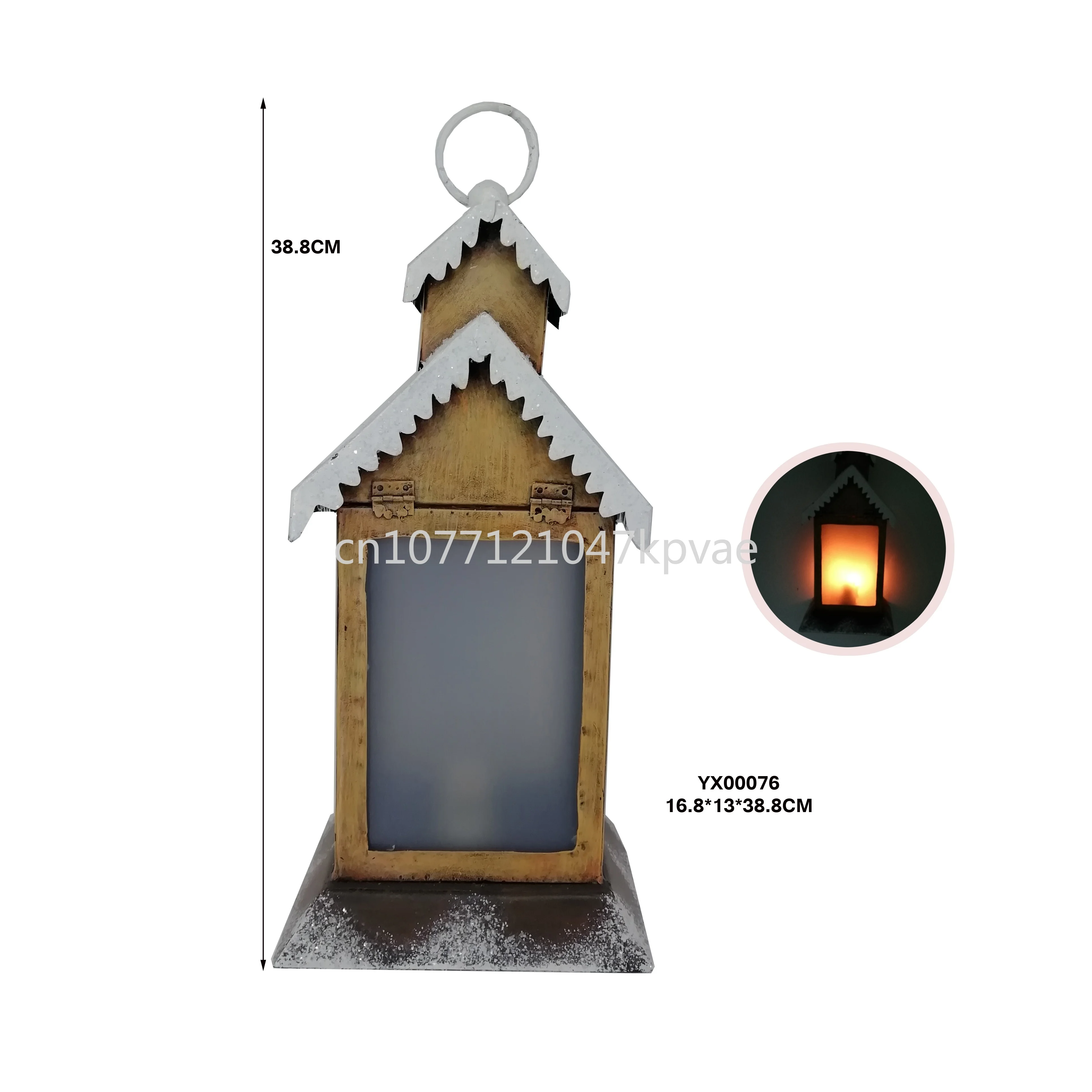 

Custom logo santa clause decoration supplies hanging lamp led christmas snow lantern