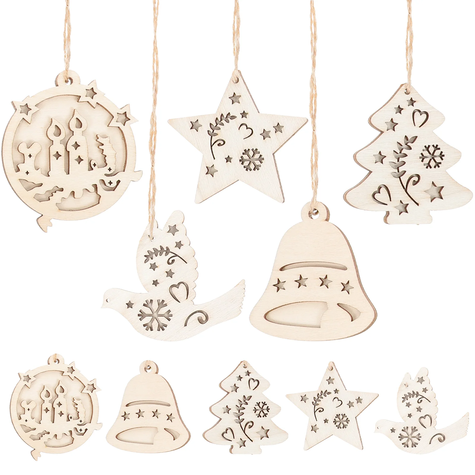 

Wood Christmasslices Blank Tree Unfinished Ornaments Ornament Cutout Wooden Hanging Cutouts Tag Bell Pendants Unpainted Crafts