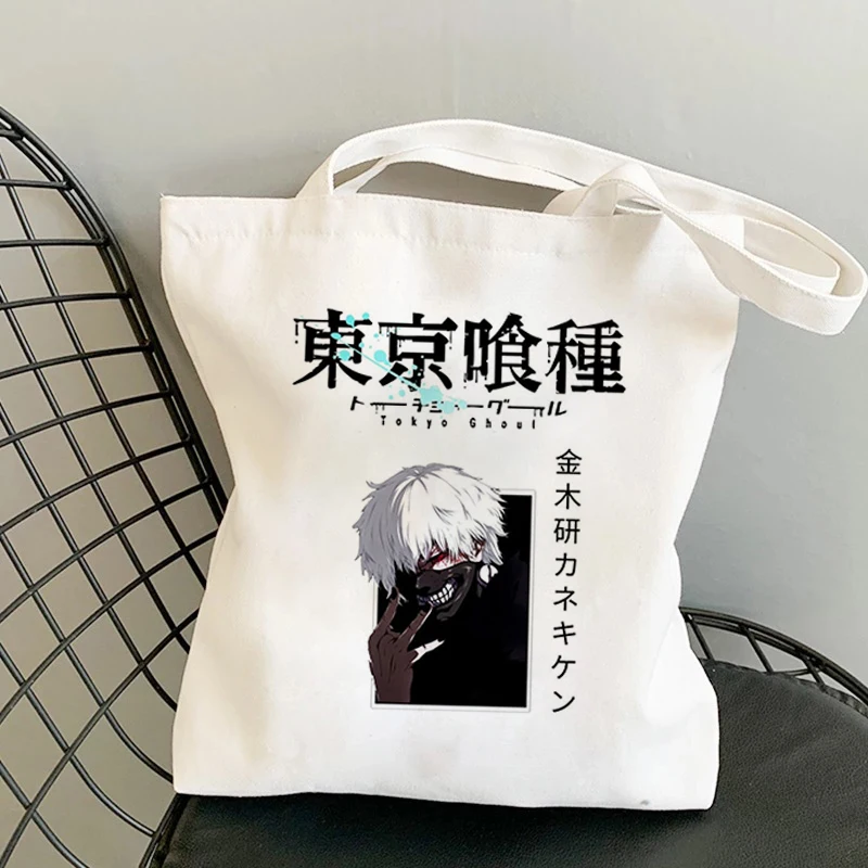 

Японская сумка Kaneki Ken из аниме «Токийский Гуль», сумка-шоппер в готическом стиле Харадзюку, Вместительная женская сумка через плечо, винтажн...