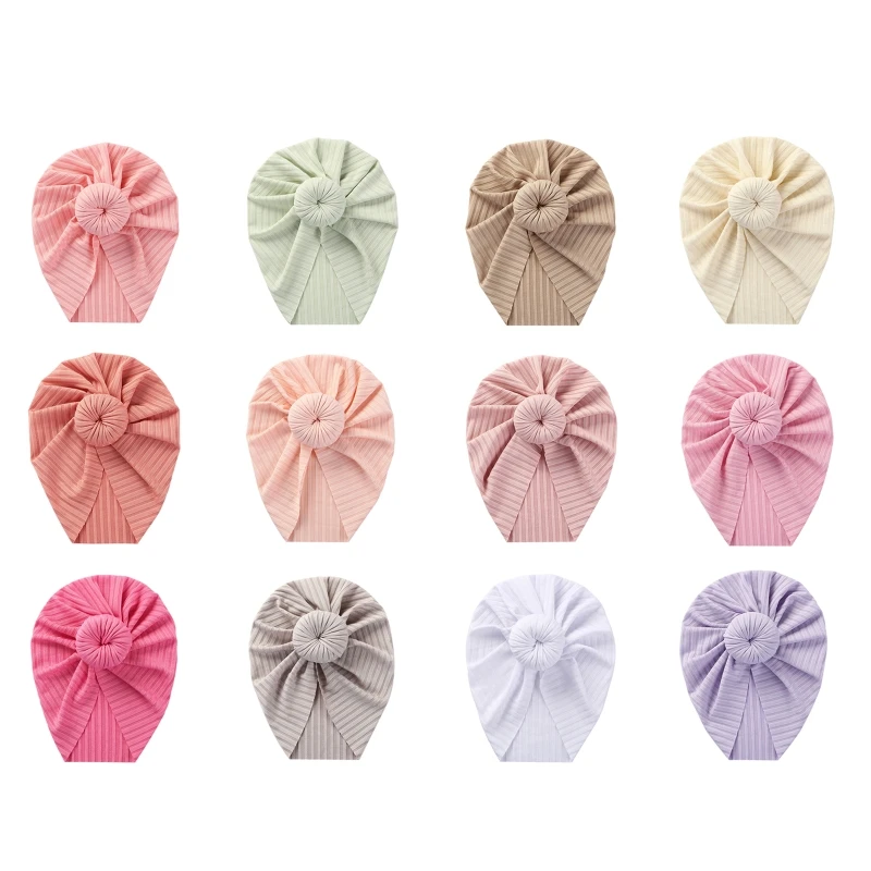 

Y3NF Baby India Hat Cotton Newborn Soft Turban Knot Head Wraps Accessories for Baby Girls Boys Headdress Photography Props