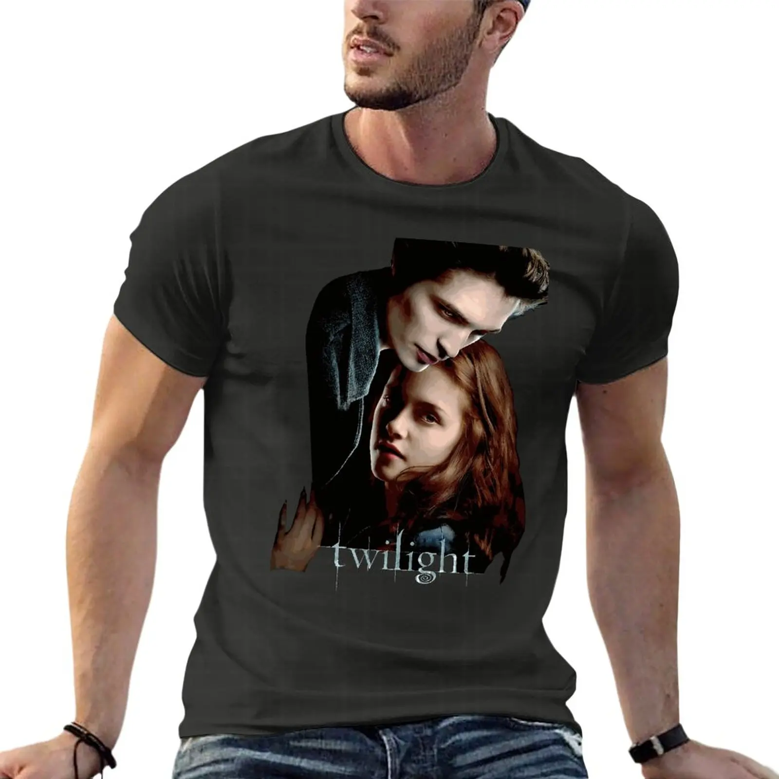 

Twilight Edward Cullens Robert Pattinson Oversize T Shirt Fashion Mens Clothing Short Sleeve Streetwear Big Size Tops Tee