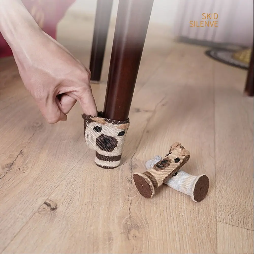 

4Pcs/Set Cute Floor Protector Anti-Noise Non-slip Chair Socks Furniture Legs Sleeves Protective Case Table Foot Cover