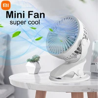 xiaomi portable desktop fan usb rechargeable mini desk electronic fan clip on type 360%c2%b0 degree rotation air cooling fan for home