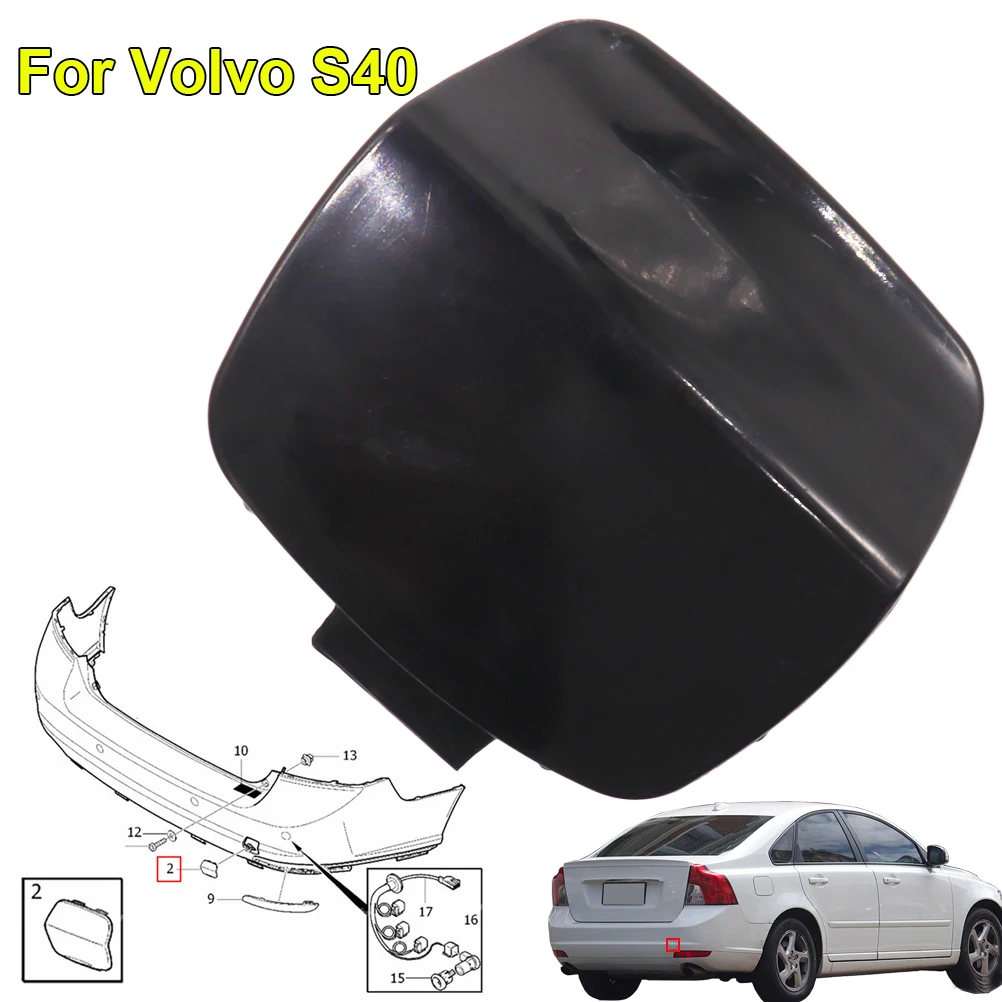 

Car Rear Bumper Grille Tow Towing Hook Eye Cap Cover For Volvo S40 2008 2009 2010 2011 2012 2013 OE# 39886337 Car Replacement
