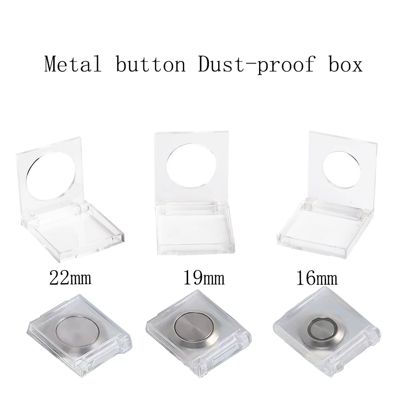 

Metal Button Dust Proof Cap For 16mm/19m/22mm Water Proof Protective Cover Transparent Protection Box