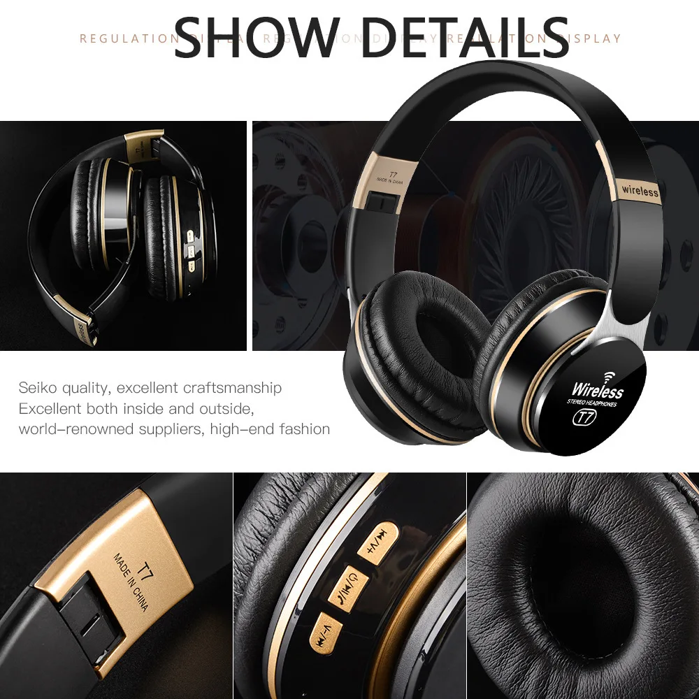 Беспроводные наушники HIFI Head Bluetooth с микрофоном Музыкальная гарнитура для
